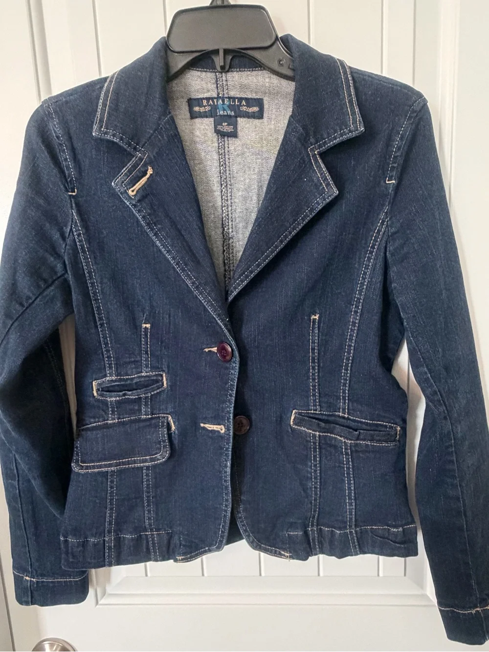 Rafaella Navy Denim Tailored Blazer Jacket